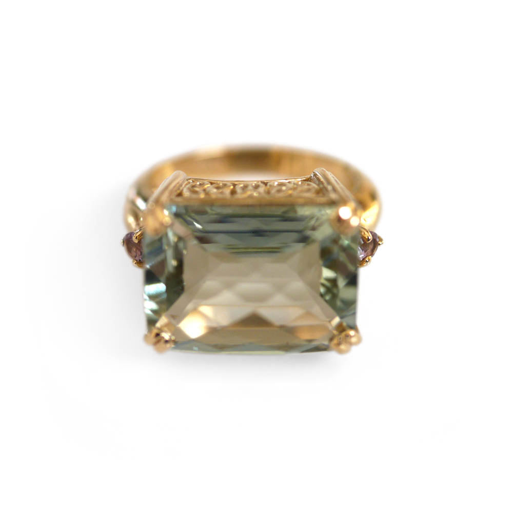 Vintage Prasiolite Gold  Ring