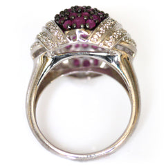 Silver Linings: Radiant Ruby Cocktail Ring