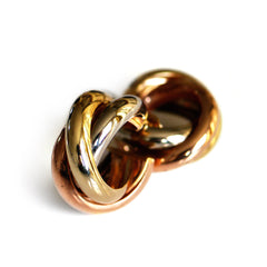 Gold Glorious Gold: Trinity Tri Gold Earrings