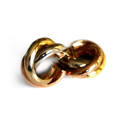 Gold Glorious Gold: Trinity Tri Gold Earrings