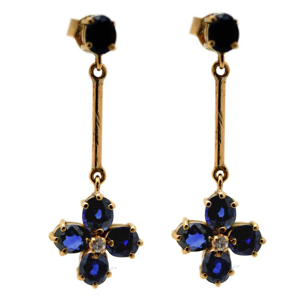 Graceful Sapphire and Diamond Earrings