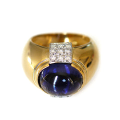 Kria Diamond & Iolite Cabochon Vintage Ring