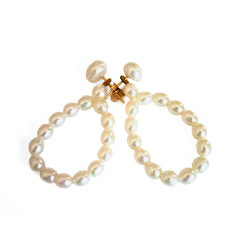 Sassy Seed Pearl Studs with Detachable Hoops