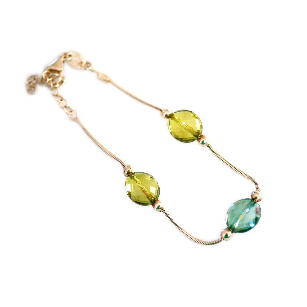 Silver Linings: Green Crystal Bracelet