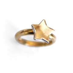 Cute Vintage Gold Star Dress Ring