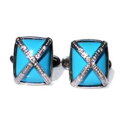 Silver Linings: Turquoise & Pave Diamond Cufflinks