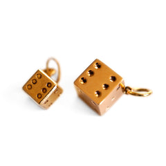 Tiny Dice Gold Vintage Charms