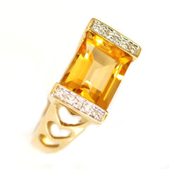 Citrine and Diamond Ring